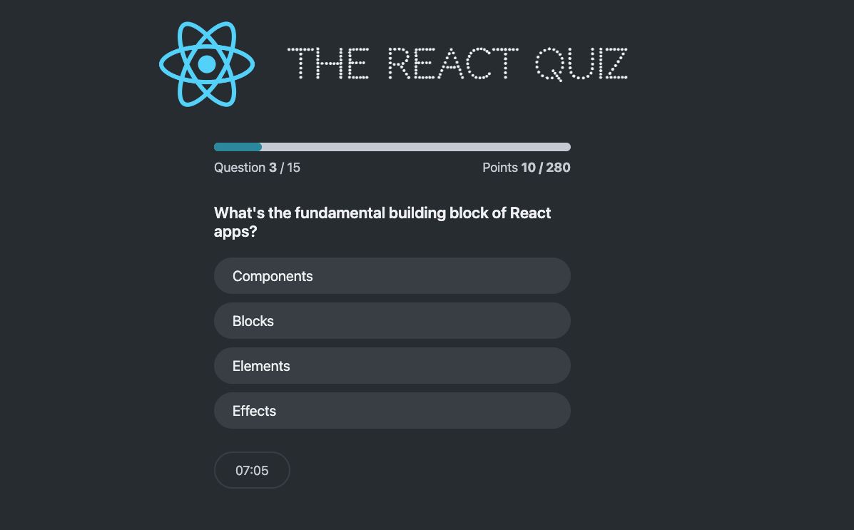 React Quiz Practice Project
